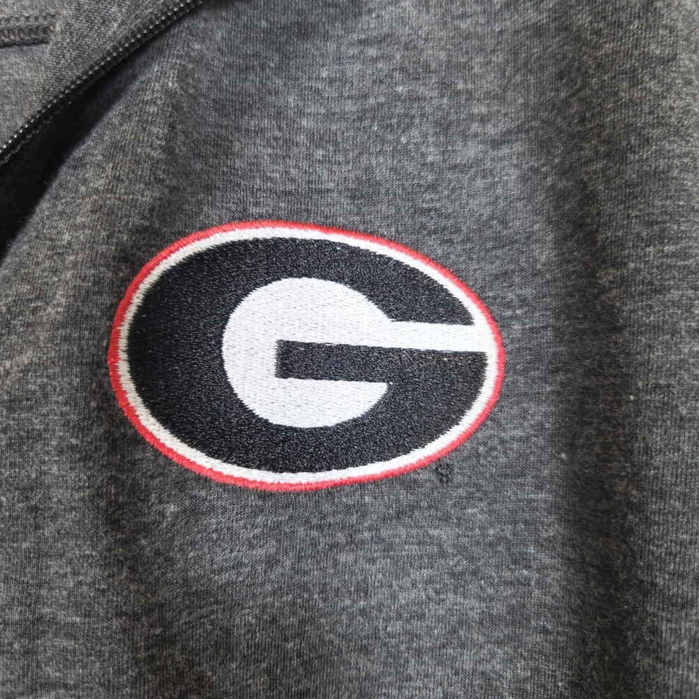 Georgia Bulldogs Womens Gray Long Sleeve Shirt 1/4 Zip Pullover NCAA Football M - Picture 2 of 8